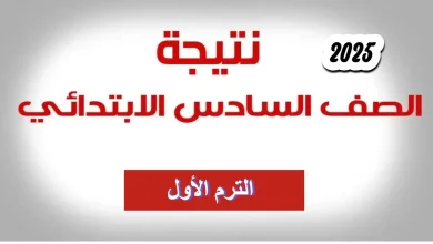 نتيجة الصف السادس الابتدائي الترم الاول