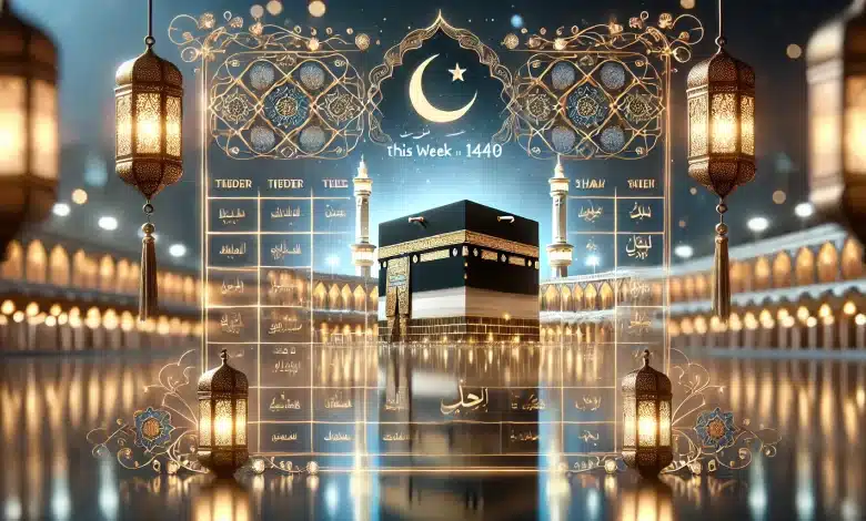 الجدول الأسبوعي لأئمة الحرم المكي لأواخر شهر شعبان 2025