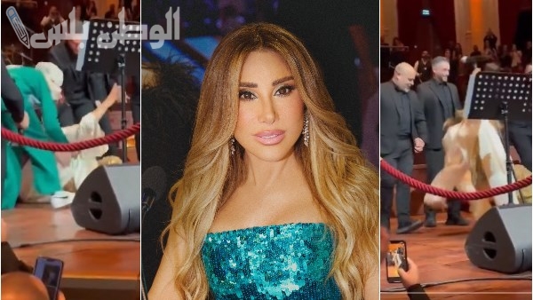 سقوط نجوى كرم في حفلها الأخير بدولة هولندا بالعاصمة امستردام