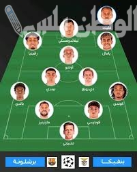 التشكيلة الرسمية لبرشلونة أمام بنفيكا في إياب دور الـ16 من دوري أبطال أوروبا بقيادة ليفاندوفسكي ولامين جمال