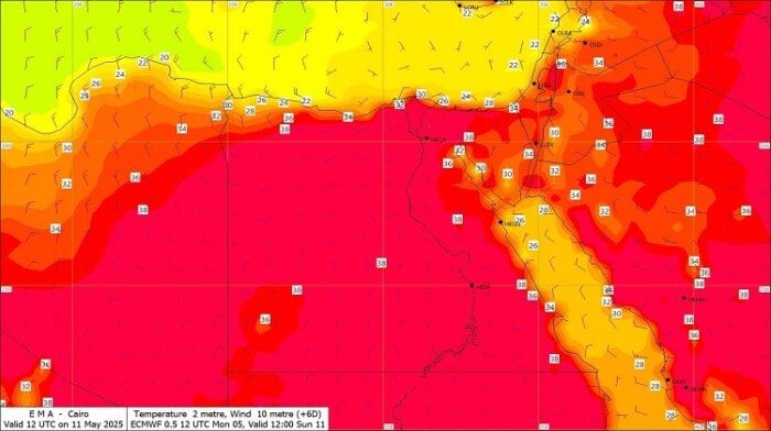 أجواء حارة اليوم.. تفاصيل حالة الطقس في مصر الأربعاء 7 مايو 2025