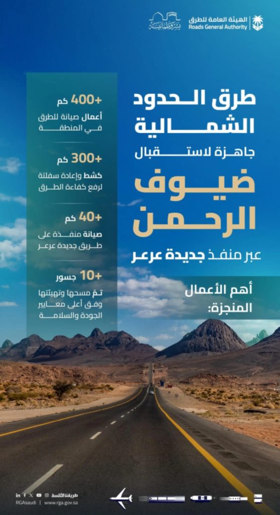 جاهزية الطرق الشمالية لاستقبال الحجاج تؤكدها “هيئة الطرق”