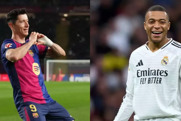 صراع ثنائي بين ليفاندوفسكي ومبابي يتصدر جدول ترتيب هدافي الدوري الإسباني