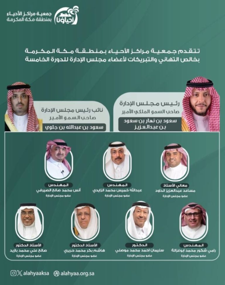 محافظ الطائف يتولى رئاسة مجلس إدارة جمعية مراكز الأحياء بمكة وجدة نائبًا