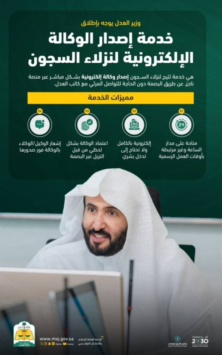 إصدار وكالة إلكترونية لنزلاء السجون يشهد انطلاقته