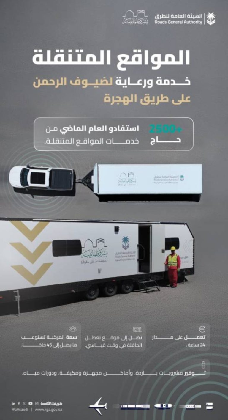 استضافة الحجاج في مواقع متنقلة أثناء تعطل الحافلات