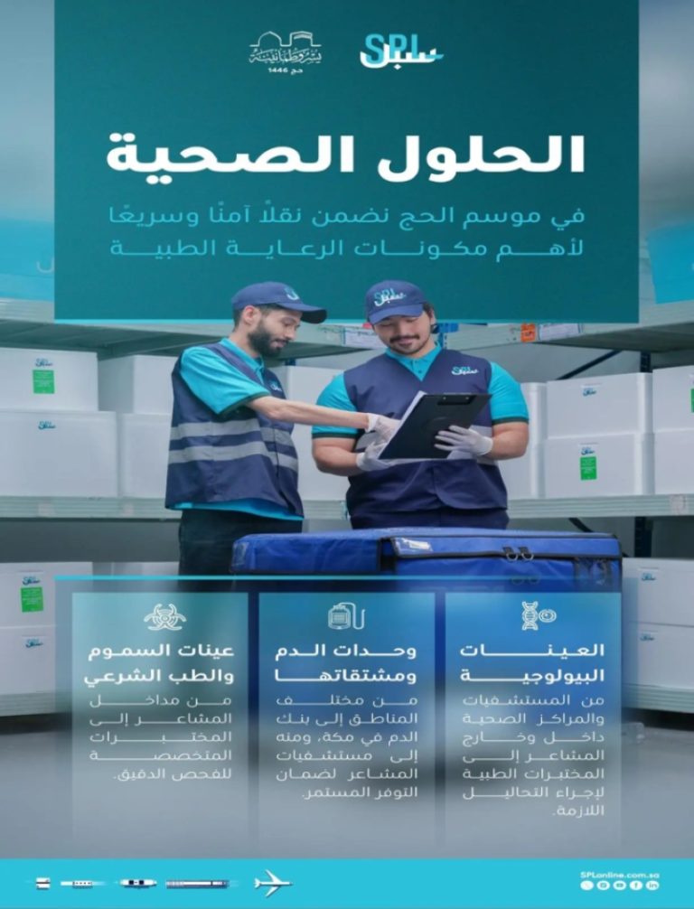 استمرار جهود البريد السعودي في نقل وحدات الدم بمستشفيات المشاعر المقدسة بالتعاون مع وزارة الصحة