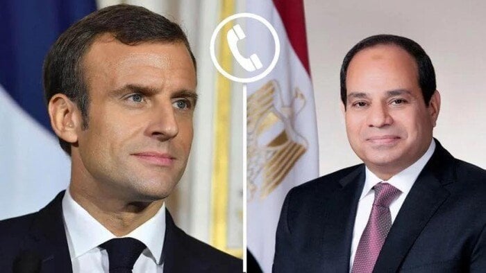 الرئيس السيسي ونظيره الفرنسي يؤكدان ضرورة التنسيق لمواجهة الأزمات الإقليمية والدولية
