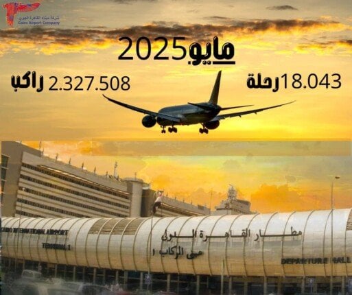 انتعاش حركة الركاب بمطار القاهرة يتجاوز مليوني راكب في مايو