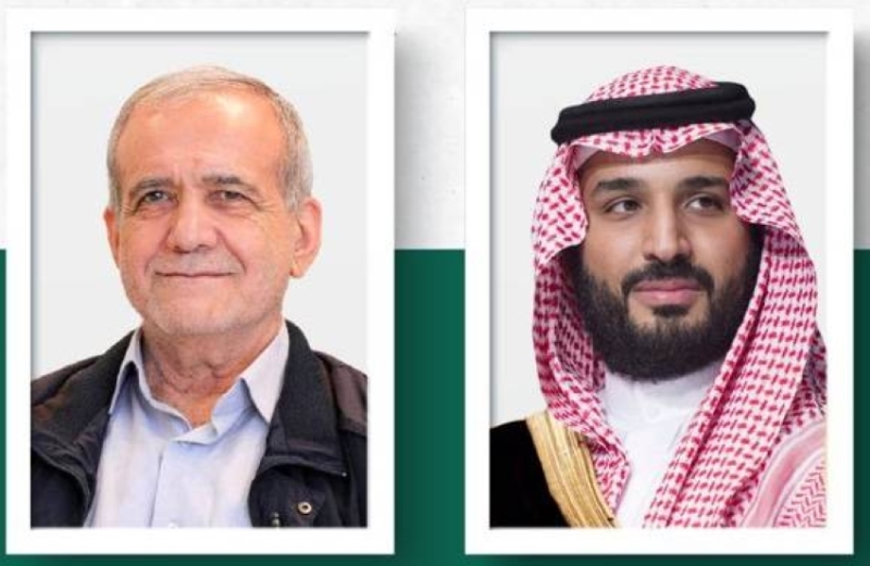 ولي العهد يقدم التعازي للرئيس الإيراني في ضحايا الاعتداءات الإسرائيلية