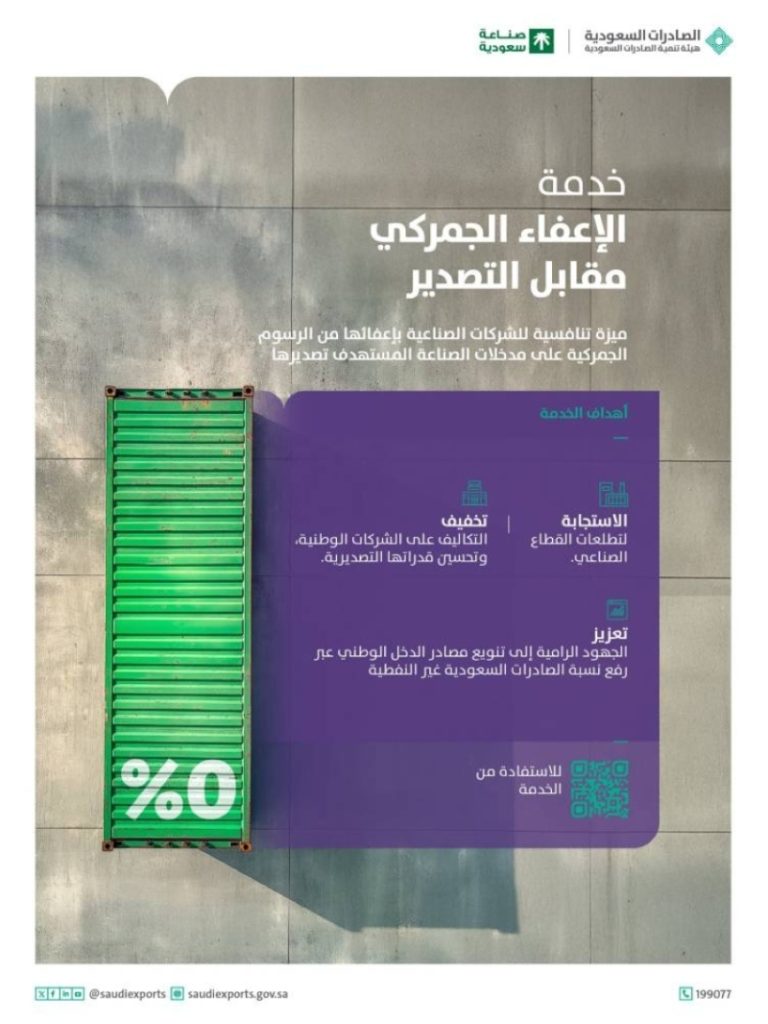 تعزيز تنافسية الصناعة السعودية من خلال دعم نمو الصادرات بإعفاءات مشجعة