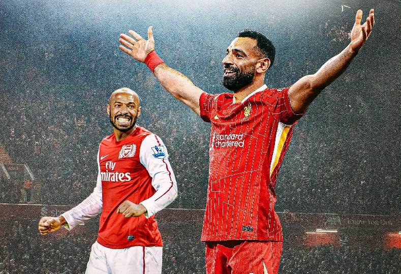 محمد صلاح يتفوق على هنري ويكتب تاريخًا جديدًا للكرة المصرية